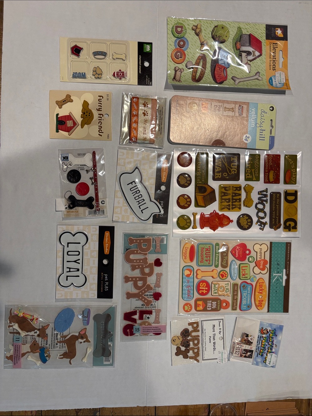 Scrapbooking Dog & Puppy Sticker Pack - Assorted lot 10